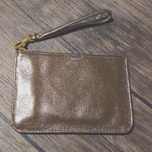 Fossil Gold Sparkly Metallic Wristlet Super Shimmery Perfect Condition